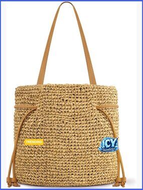 Hand Woven Straw Tote Bag, Adjustable Large Beach Bag, Summer Shoulder Bag,